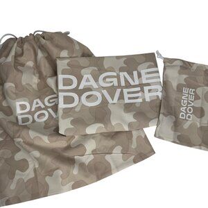 Dagne Dover Beige Camo Drawstring‎ Duster Bags Set Of 3